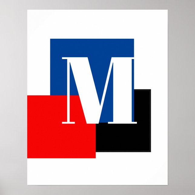 Poster Monograma de Letra Inicial Moderno e Elegante (Frente)