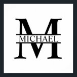 Pôster Monograma e Nome Personalizados<br><div class="desc">Monograma personalizado e presentes de nome com monograma personalizado e nome no estilo de fonte de serif clássico. Perfeito como decores caseiros,  presentes para o lar,  presentes de férias para a família,  recém-casados e muito mais.</div>