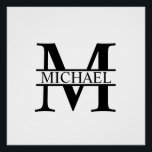 Pôster Monograma e Nome Personalizados<br><div class="desc">Monograma personalizado e presentes de nome com monograma personalizado e nome no estilo de fonte de serif clássico. Perfeito como decores caseiros,  presentes para o lar,  presentes de férias para a família,  recém-casados e muito mais.</div>