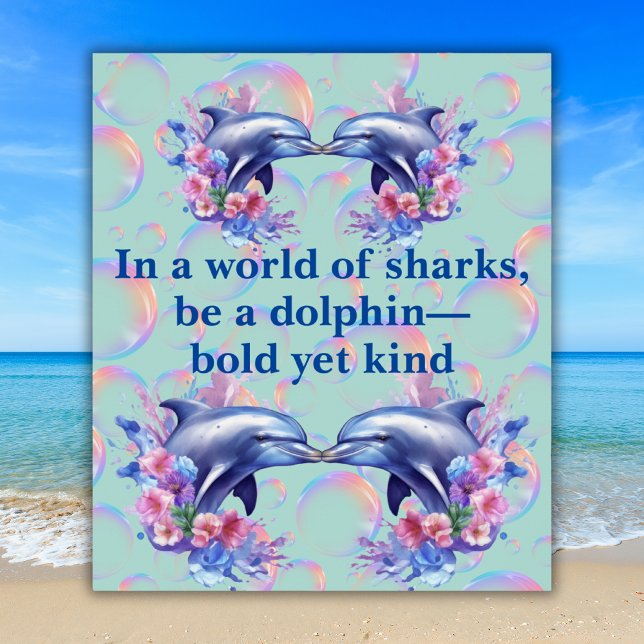 Poster Monograma em um mundo de tubarões, seja um azul go (Criador carregado)