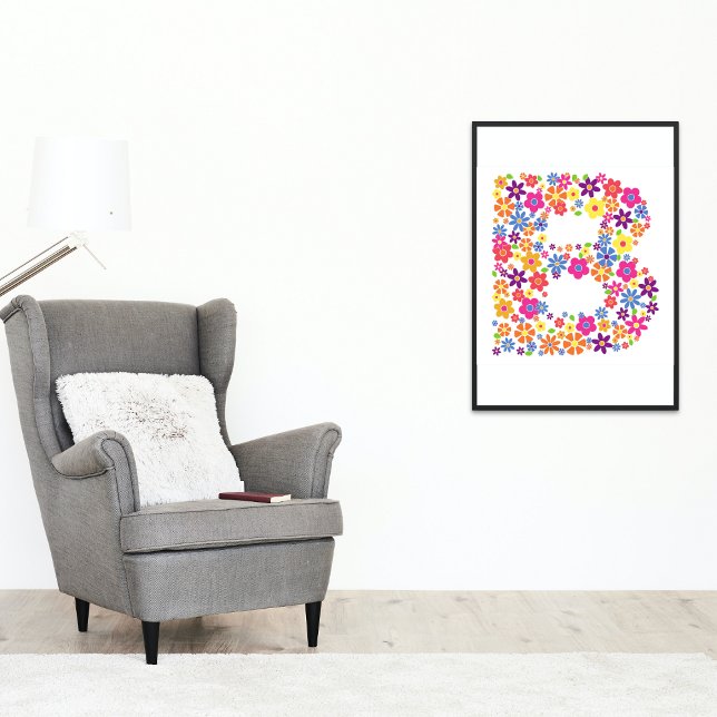 Poster Monograma Flor - Letra B (Criador carregado)