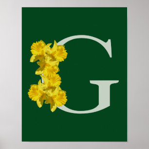 Poster Monograma Inicial de Narciso G Personalizado