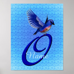 Poster Monograma Inicial O Bluebird Personalizado