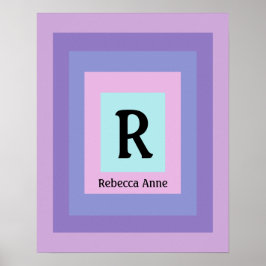 Poster Monograma - Letra com um nome bonito e colorido -