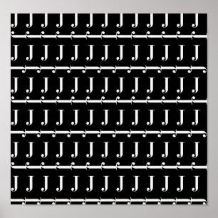 Poster Monograma - Letra inicial J, Escolher cor de fundo