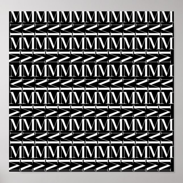 Poster Monograma - Letra Inicial M (Frente)