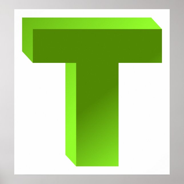 Pôster Monograma - Letra T (Frente)