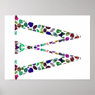 Poster Monograma - Letra W - Gemstone Design inicial