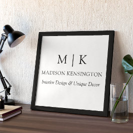 Poster Monograma Minimalista ou Adicionar Logotipo Empres