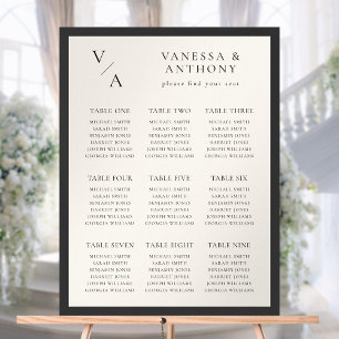 Poster Monograma Moderno - Gráfico de Casamento de Casame