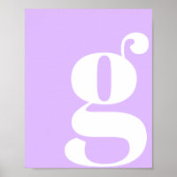 Monograma Moderno Inicial Letra Pastel Lavanda