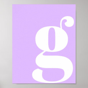 Poster Monograma Moderno Inicial Letra Pastel Lavanda