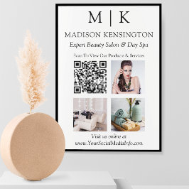 Poster Monograma ou Adicionar logotipo Business Código QR