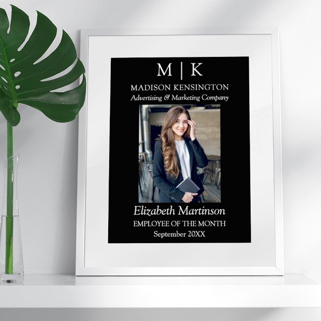 Poster Monograma ou Adicionar logotipo Prêmio para funcio (Edit to Customize text, colors and more)