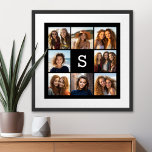 Pôster Monograma Personalizado de Colagem de Fotos em Pre<br><div class="desc">Você pode usar fotos do Instagram para este design. Use 8 fotos quadradas para criar um presente exclusivo e pessoal. Ou você pode ficar com o filhote hipster e fazer uma moda. Se precisar ajustar as fotos,  clique na ferramenta personalizar para fazer alterações.</div>