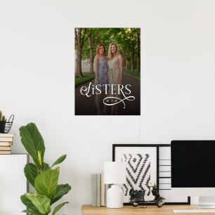 Poster Monograma Personalizado de Foto de Irmãs
