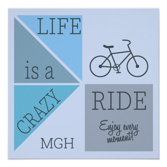 Pôster Monograma personalizado é uma corrida louca (Frente)