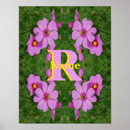 Poster Monograma Personalizado Inicial Nome Arte Margarid