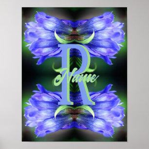 Poster Monograma Personalizado Inicial Nome Gentian Arte 