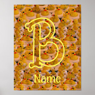 Poster Monograma Personalizado Inicial Nome Patos de Borr