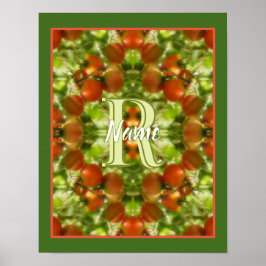 Poster Monograma Personalizado Inicial Nome Tomates de Ja