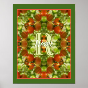 Poster Monograma Personalizado Inicial Nome Tomates de Ja