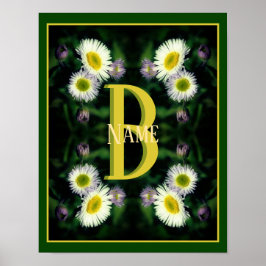 Poster Monograma Personalizado Seu Nome Inicial Arte Marg