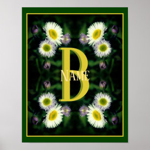 Poster Monograma Personalizado Seu Nome Inicial Arte Marg