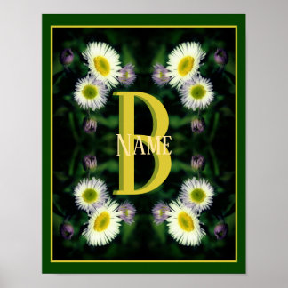 Poster Monograma Personalizado Seu Nome Inicial Arte Marg