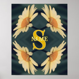 Poster Monograma Personalizado Seu Nome Inicial Arte Marg