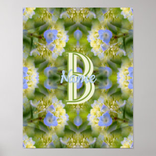 Poster Monograma Personalizado Seu Nome Inicial Flor de H