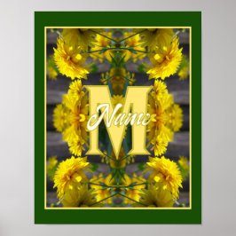 Poster Monograma Personalizado Seu Nome Inicial Flores Am