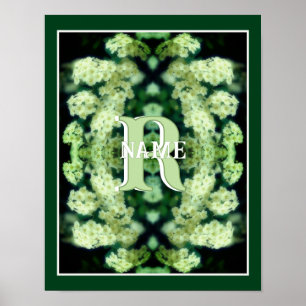 Poster Monograma Personalizado Seu Nome Inicial Rosas Sil