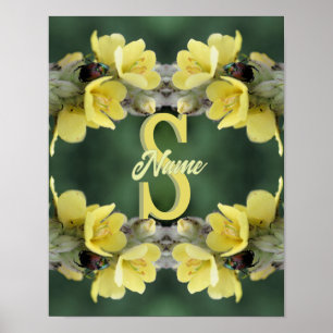 Poster Monograma Personalizado Sua Inicial Nome Mullein