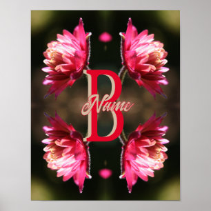 Poster Monograma Personalizado Sua Letra Inicial Nome Flo