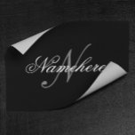 Poster Monograma Personalizado Único de Nomes Preto e Bra<br><div class="desc">Design de Monograma Personalizado de Nome Preto e Branco Único para qualquer pessoa.</div>