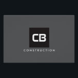 Pôster Monograma preto de construção Logotipo Cinza escur<br><div class="desc">As iniciais a negrito estão centradas em um quadrado preto sobre fundo de cinza escura para criar um logotipo único neste design moderno para empresas de construção, serviços elétricos, empreiteiros, construtores e muito mais. Isso também está disponível como um arquivo de logotipo para download. © 1201AM CREATIVE</div>