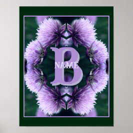 Poster Monograma Seu Nome com a Inicial Allium Personaliz