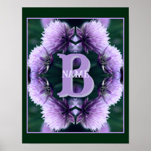 Poster Monograma Seu Nome com a Inicial Allium Personaliz