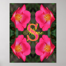 Poster Monograma Seu Nome e Inicial Arte Personalizada Ro