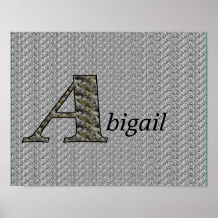 Poster Monograma Seu Nome Inicial A Hydrangea Posta Flora