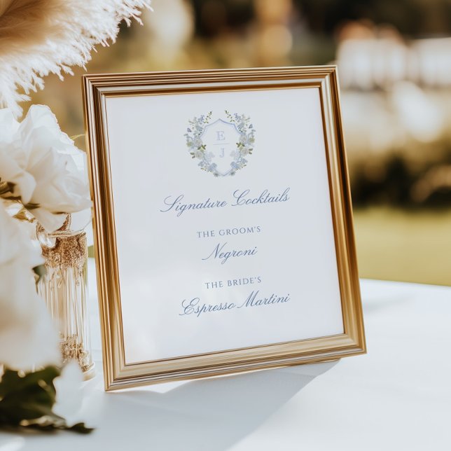 Poster Monograma Suave Romântica Dígitos de Assinatura de (Criador carregado)