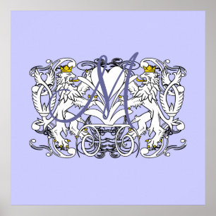 Pôster Monograma Wedding Vow Heart