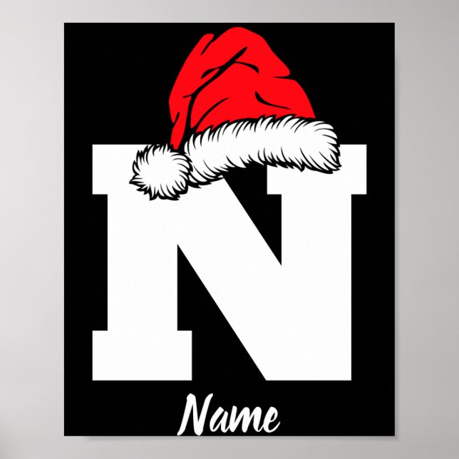 Poster Monogrammed Family Christmas With Name  (Frente)