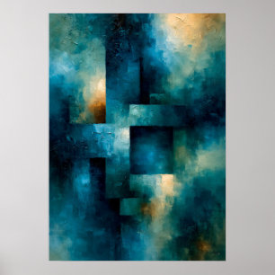 Poster Monólito Azure Shibui Texturizado Inspirado no Jap
