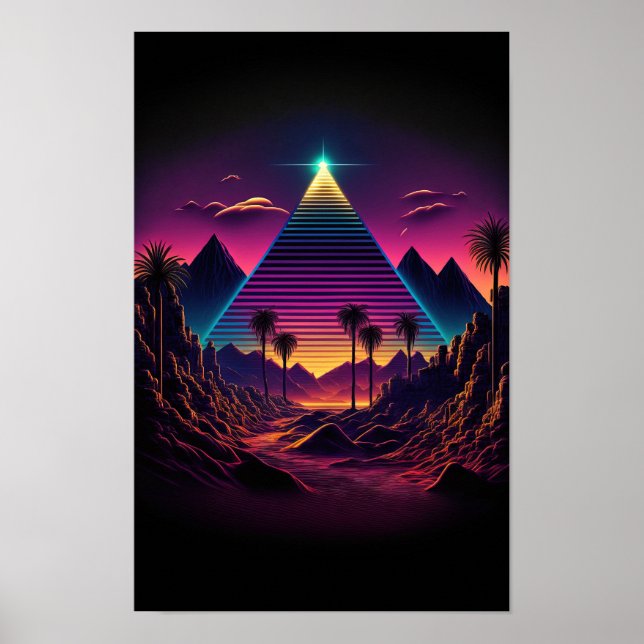 Poster Monólito Luminoso: Uma Pirâmide Retroacesa (Frente)