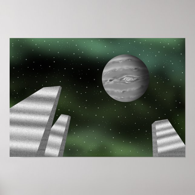 Poster Monólitos e Planetas Gigantes. (Frente)
