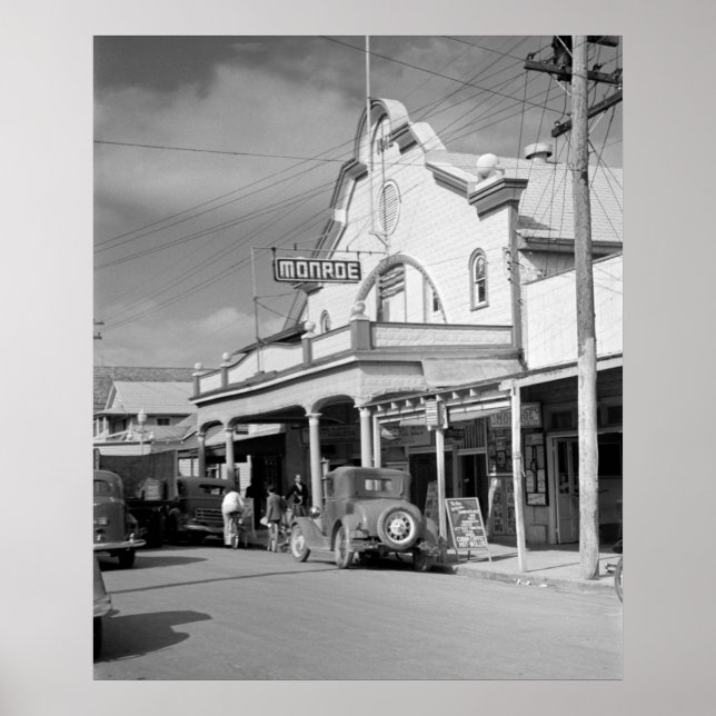 Poster Monroe Cafe, Key West, anos 30 (Frente)