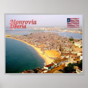 Poster Monróvia - Libéria - Vista aérea -