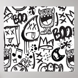 Poster Monster Boys: Padrão Desenhado À Mão